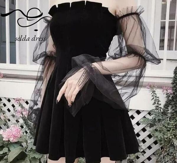 عکس لباس مجلسی مشکی کوتاه و شیک