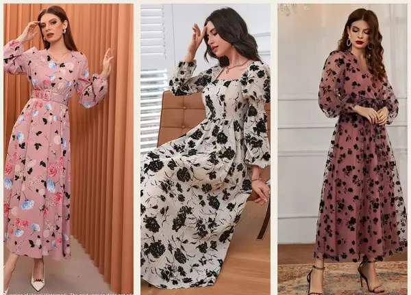 عکس مدل لباس مجلسی بلند حریر ساده