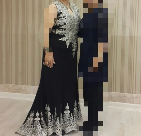 عکس لباس مجلسی مشکی نقره ای کوتاه