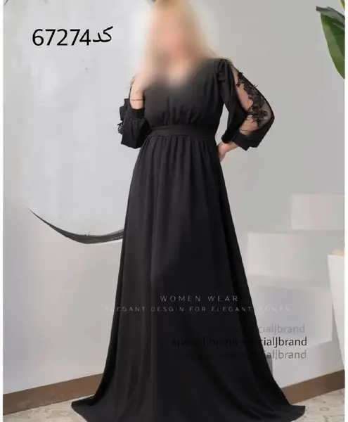 عکس مدل لباس مجلسی مشکی ساده بلند