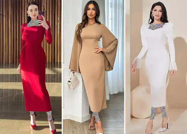 عکس مدل لباس مجلسی بلند ساده شیک