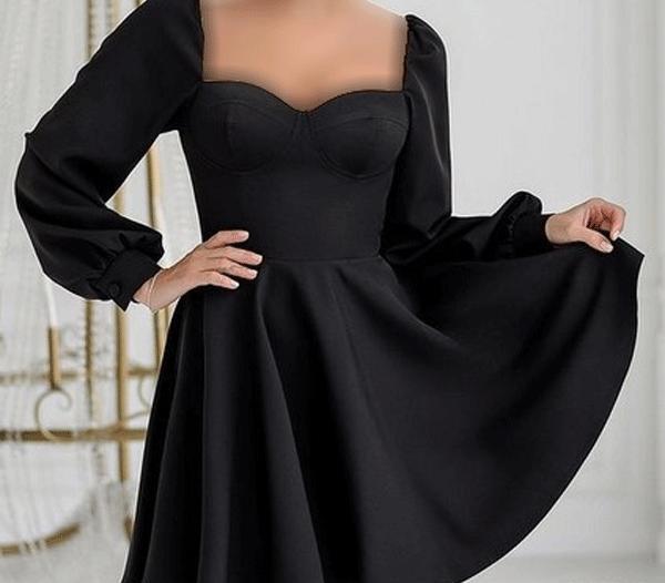 عکس مدل لباس مجلسی کوتاه یقه دلبری