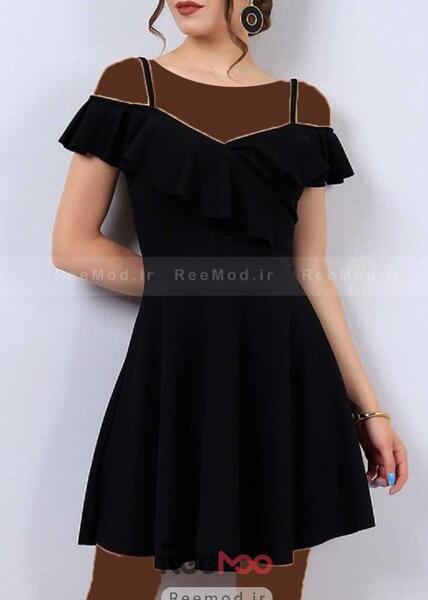 عکس مدل لباس مجلسی کوتاه یقه دلبری