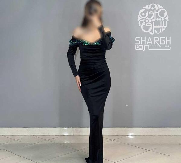 عکس مدل لباس مجلسی کوتاه یقه دلبری