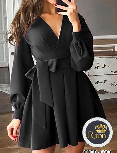 عکس لباس مجلسی کوتاه یقه هفتی