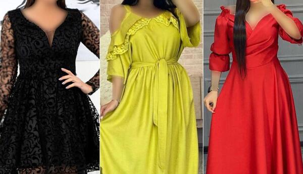 عکس مدل لباس مجلسی کوتاه یقه هفت باز