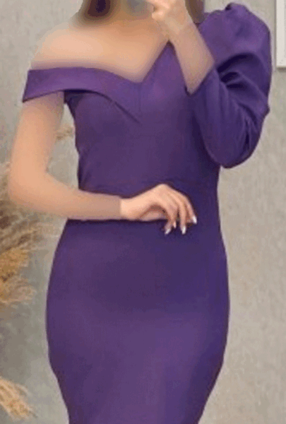 عکس لباس مجلسی کوتاه با یقه دلبری