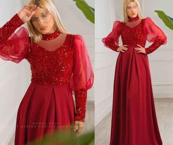 عکس لباس مجلسی نیم کلوش کوتاه