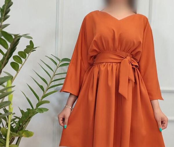عکس مدل لباس مجلسی کوتاه نارنجی