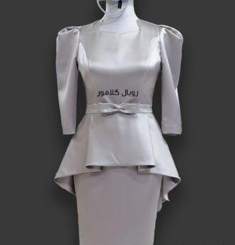 عکس لباس مجلسی اکلیلی نقره ای کوتاه
