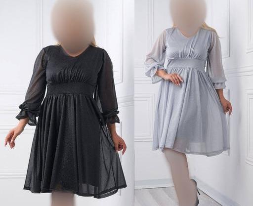عکس لباس مجلسی اکلیلی نقره ای کوتاه