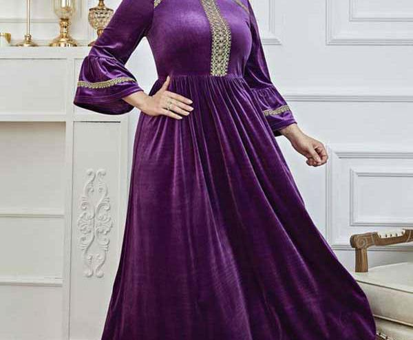 عکس مدل یقه لباس مخمل مجلسی کوتاه جدید