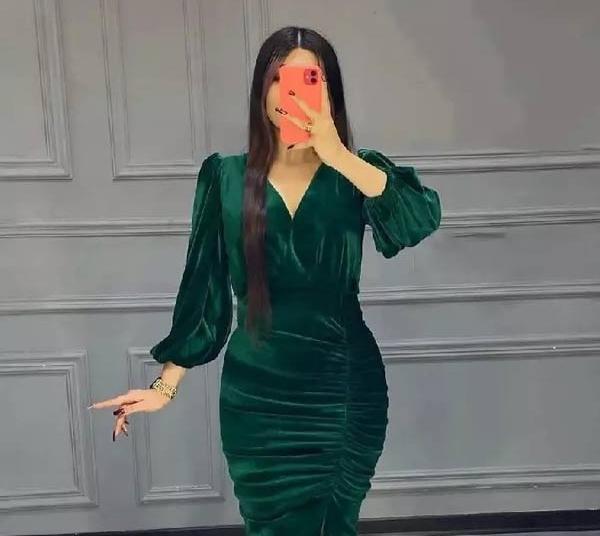 عکس مدل لباس مجلسی مخمل لاکچری کوتاه