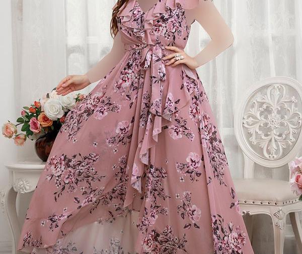 عکس مدل لباس مجلسی کوتاه پارچه طرح دار