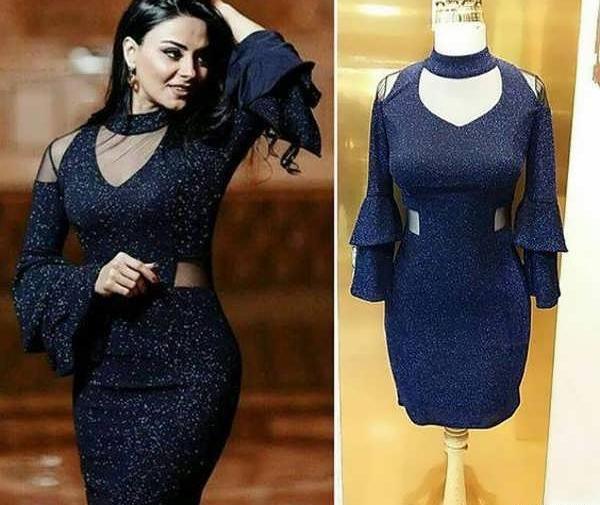 عکس مدل لباس مجلسی کوتاه لمه شنی