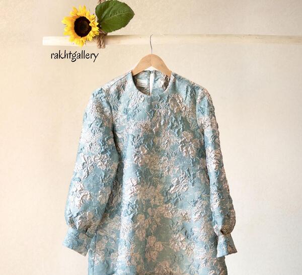عکس لباس مجلسی کوتاه با ژاکارد