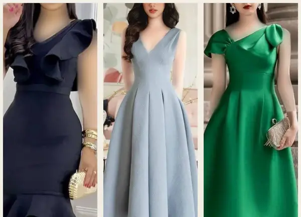 عکس مدل لباس مجلسی کوتاه زنانه با پارچه کرپ