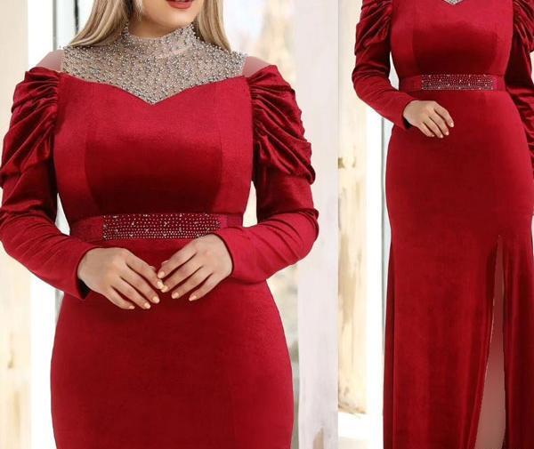 عکس مدل لباس مجلسی کوتاه زرشکی