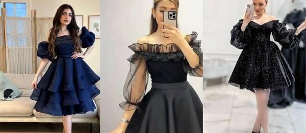عکس لباس مجلسی دخترانه کوتاه راسته