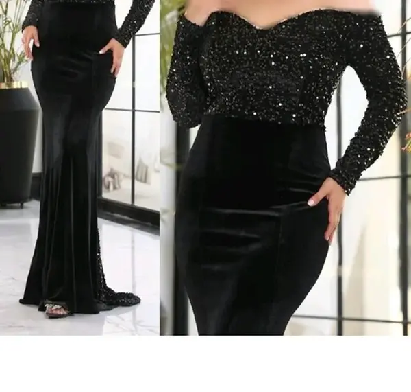 عکس خرید لباس مجلسی مخمل کوتاه