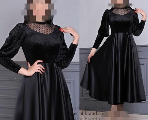 عکس خرید لباس مجلسی مخمل کوتاه