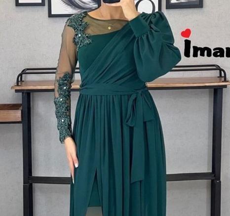 عکس مدل لباس مجلسی حریر کوتاه شیک