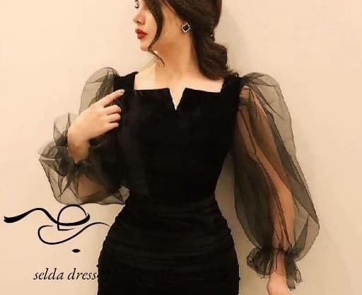 عکس لباس مجلسی کوتاه و چسب