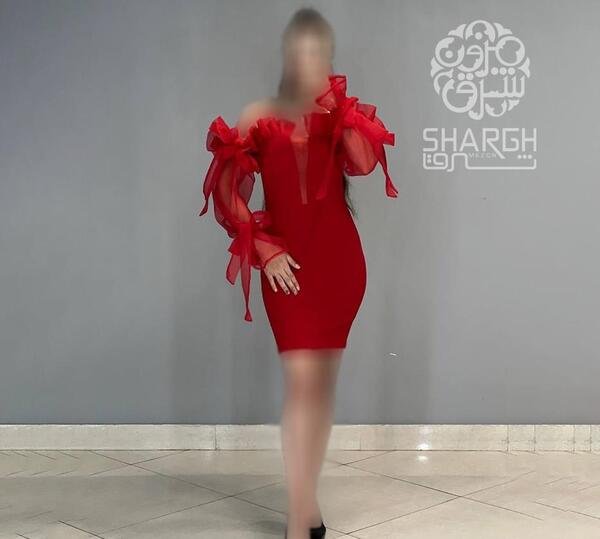عکس مدل لباس مجلسی کوتاه چین دار