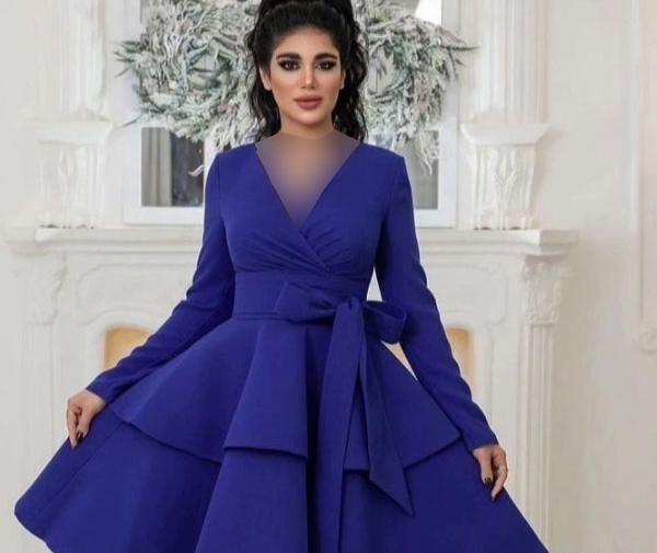 عکس مدل لباس مجلسی کوتاه ساده و شیک پوشیده
