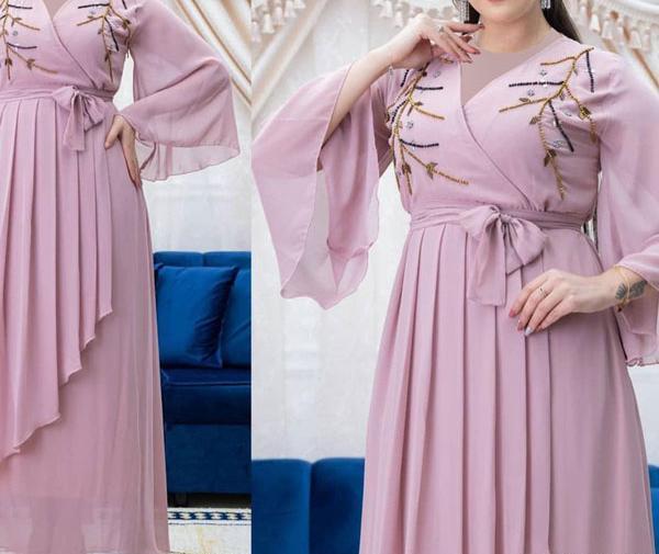 عکس مدل لباس مجلسی استین کلوش کوتاه