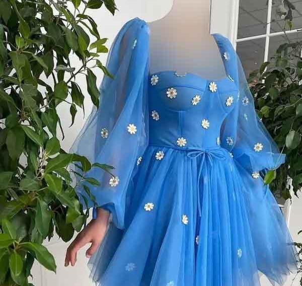 عکس لباس مجلسی کوتاه دخترانه ابی
