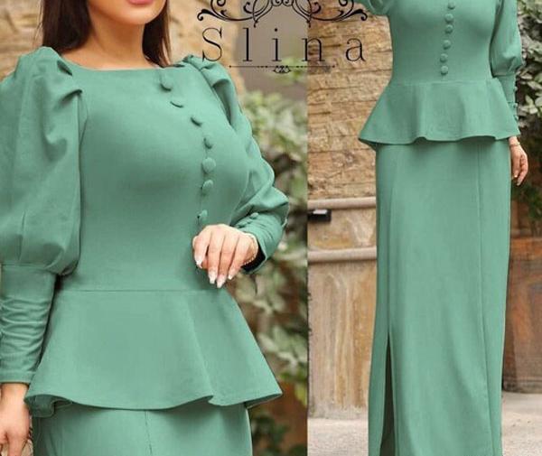 عکس لباس مجلسی زنانه کت و دامن بلند