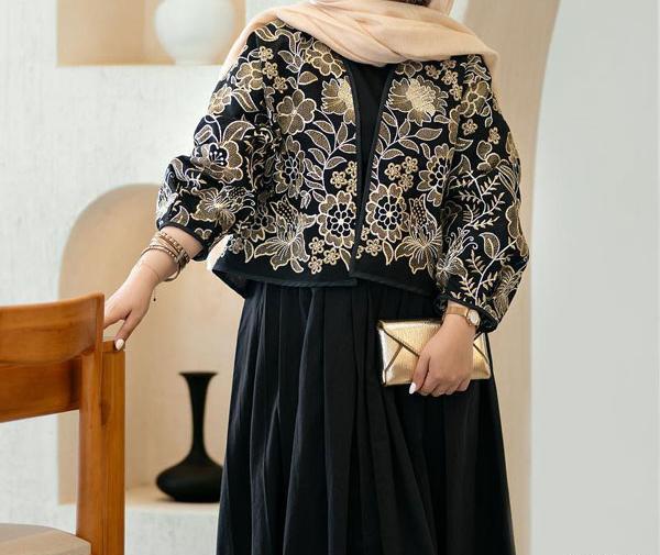 عکس لباس مجلسی زنانه کت و دامن بلند
