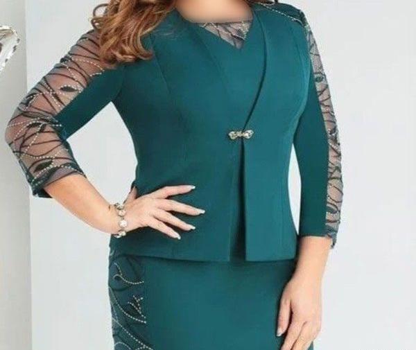 عکس لباس مجلسی زنانه کت و دامن بلند