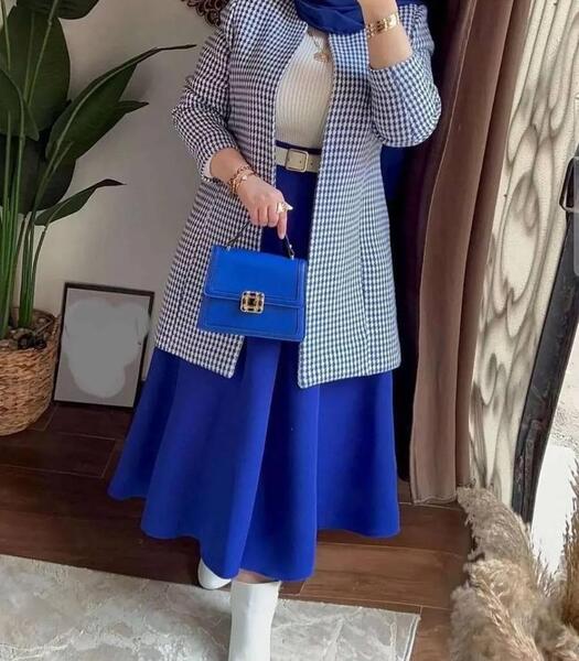 عکس لباس مجلسی زنانه کت و دامن بلند