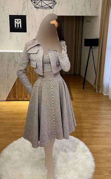 عکس جدیدترین مدل لباس مجلسی زنانه کت و دامن