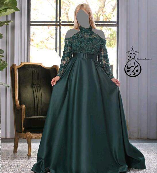 عکس لباس مجلسی زنانه گیپور و ساتن