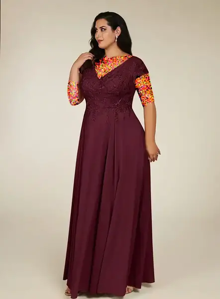 عکس لباس مجلسی گیپور زنانه سایز بزرگ