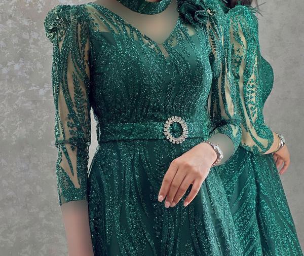 عکس لباس مجلسی بلند گیپور زنانه جدید