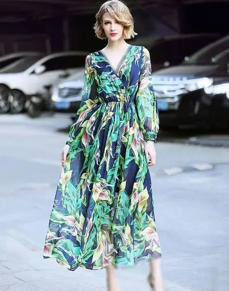عکس مدل لباس مجلسی زنانه گلدار