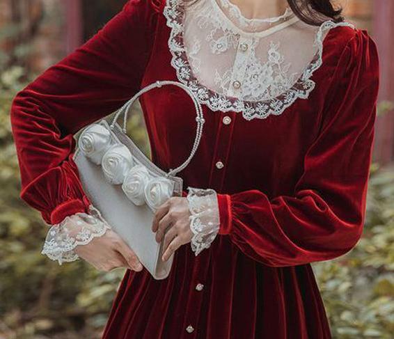 عکس لباس مجلسی زنانه مخمل گلدار