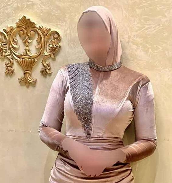 عکس لباس مجلسی زنانه مخمل گلدار