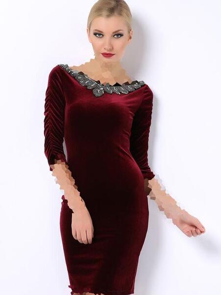 عکس لباس مجلسی زنانه مخمل گلدار
