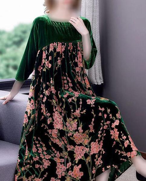عکس لباس مجلسی زنانه مخمل گلدار