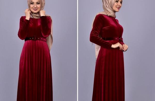 عکس مدل لباس مجلسی زنانه مخمل گلدار