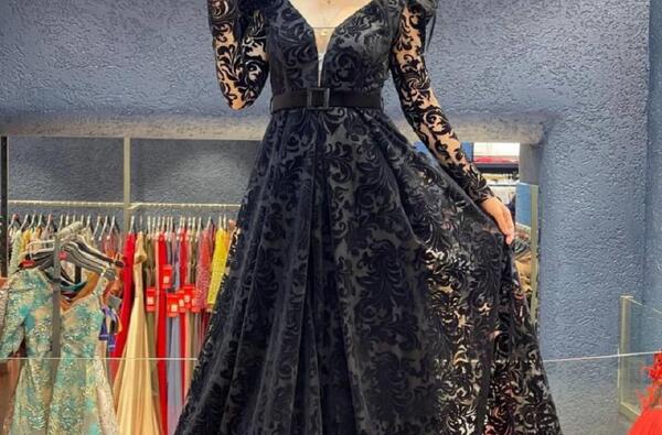 عکس مدل لباس مجلسی زنانه مخمل گلدار