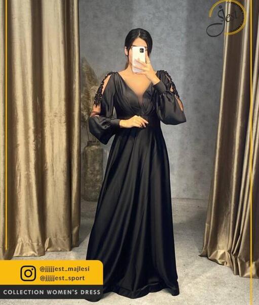 عکس لباس مجلسی زنانه مشکی بلند