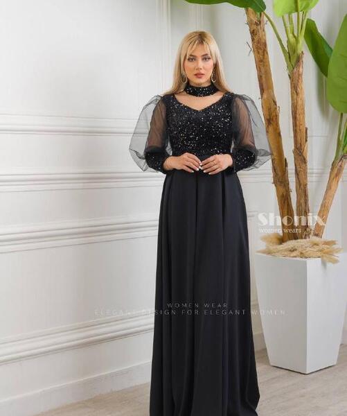 عکس لباس مجلسی زنانه مشکی برای عروسی