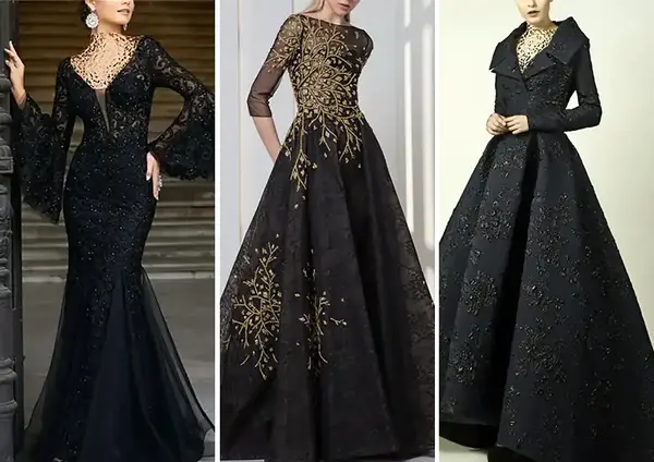 عکس لباس مجلسی زنانه مشکی برای عروسی