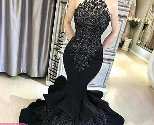 عکس لباس مجلسی زنانه مشکی کار شده